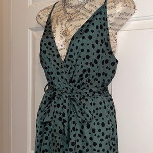Green Animal Print Romper